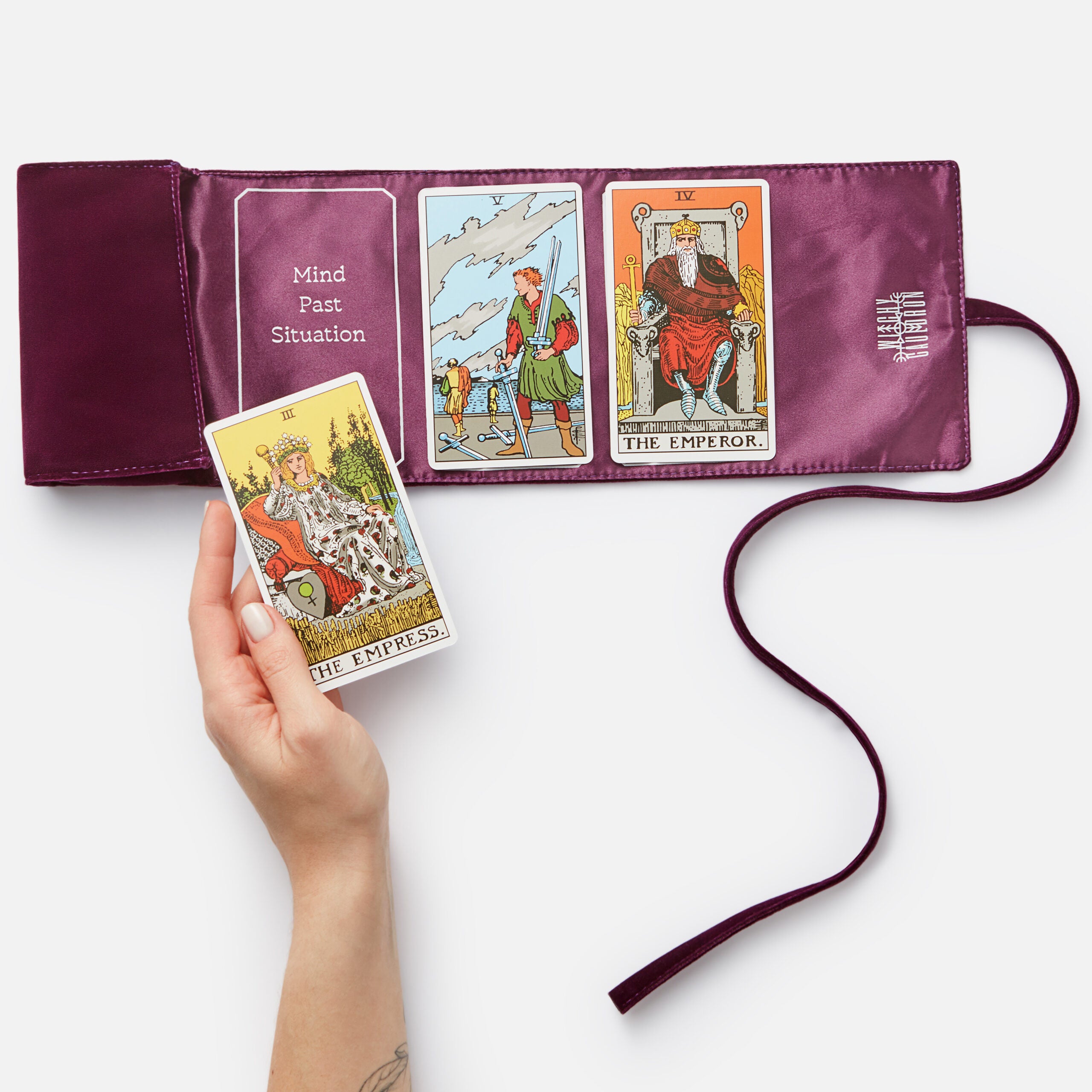 Tarot Wrap with 3 Tarot Spreads (Purple / Black)